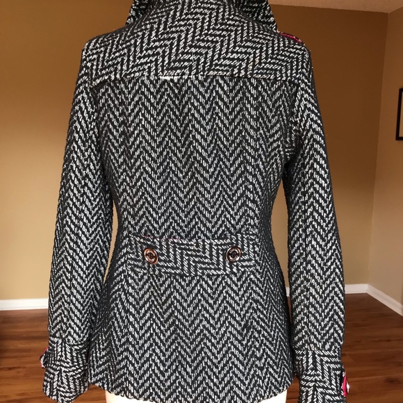 Houndstooth tooth double breasted Pea Coat - Picture 5 of 8